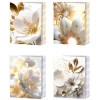 Torebka prezentowa elegancka Kwiaty biało złote 32x26x10 cm mix wzorów