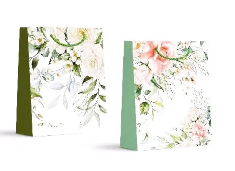 Torebka prezentowa kwiaty i liście Floral XL 55x40x15 cm mix wzorów