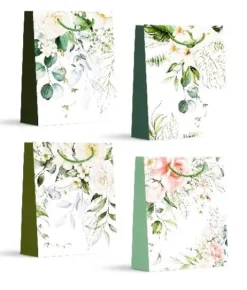 Torebka prezentowa kwiaty i liście Floral 32x26x10 cm mix wzorów