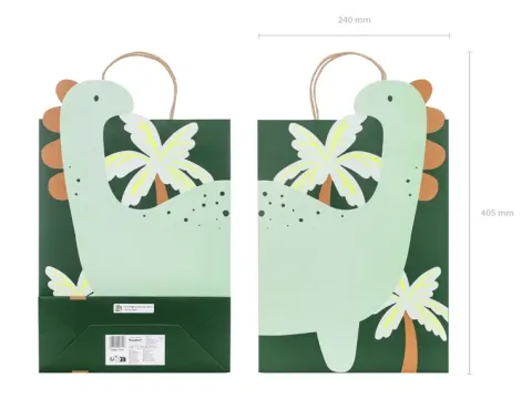 Torebka prezentowa papierowa Dinozaur 10 x 24 x 37 cm 1 szt.