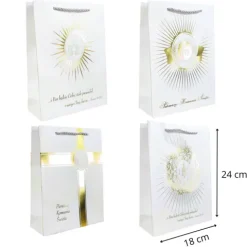 Torebka prezentowa Pierwsza Komunia Święta rozmiar S 24x18x8 cm MIX wzorów
