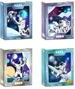 Torebka prezentowa 32x26x10 cm kosmos astronauta 3D mix wzorów