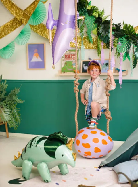 Triceratops dinozaur zielony balon foliowy 101 cm