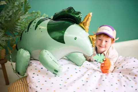 Triceratops dinozaur zielony balon foliowy 101 cm