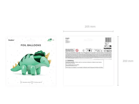 Triceratops dinozaur zielony balon foliowy 101 cm
