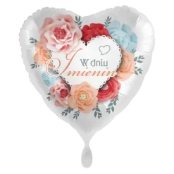 W DNIU IMIENIN balon foliowy serce 18"