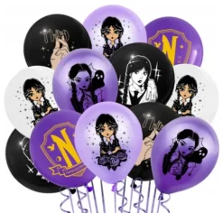 WEDNESDAY balony gumowe z nadrukiem 10 szt. mix