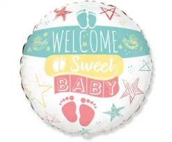Welcome Sweet Baby balon foliowy Baby Shower 18''