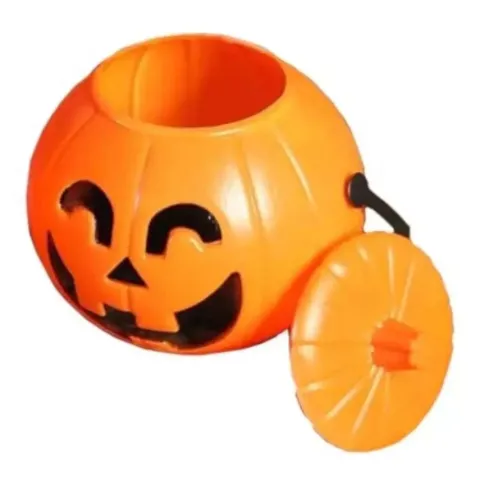 Wiaderko Dynia z pokrywką na Halloween 18 cm
