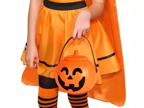Wiaderko Dynia z pokrywką na Halloween 18 cm