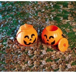 Wiaderko Dynia z pokrywką na Halloween 18 cm