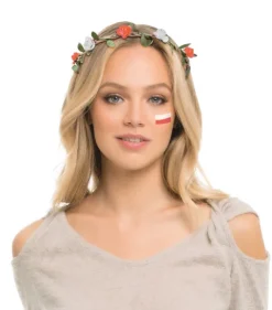 Wianek kibica biało-czerwony różyczki