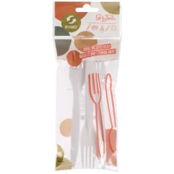 Widelce wielorazowe białe, z tworzywa sztucznego 18 cm zestaw 8 sztuk
