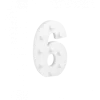 Świecąca Cyfra LED "6" Light Letter, drewniana biała 17x12 cm