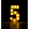 Świecąca Cyfra LED "5" Light Letter, drewniana biała 17x12 cm
