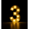 Świecąca Cyfra LED "3" Light Letter, drewniana biała 17x12 cm