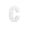 Świecąca Litera LED "C" Light Letter, drewniana biała 17x12 cm