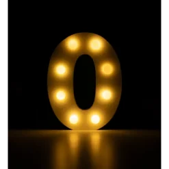 Świecąca Litera LED "O" Light Letter, drewniana biała 17x12 cm