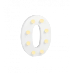 Świecąca Litera LED "O" Light Letter, drewniana biała 17x12 cm