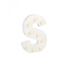Świecąca Litera LED "S" Light Letter, drewniana biała 17x12 cm