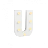 Świecąca Litera LED "U" Light Letter, drewniana biała 17x12 cm