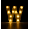 Świecąca Litera LED "W" Light Letter, drewniana biała 17x17 cm