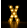 Świecąca Litera LED "X" Light Letter, drewniana biała 17x12 cm