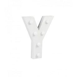 Świecąca Litera LED "Y" Light Letter, drewniana biała 17x12 cm