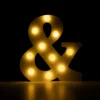 Świecący Znak LED "&" Light Letter, drewniany biały 17x12 cm