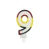 Świeczka urodzinowa "9" brokatowa kolorowa
