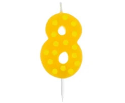 Świeczka urodzinowa "8" GROCHY 6cm