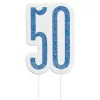 Świeczka urodzinowa na tort liczba "50" niebieska