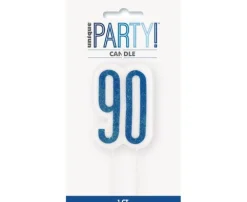 Świeczka urodzinowa na tort liczba "90" niebieska