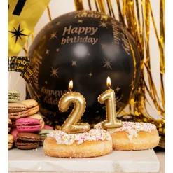 Świeczka urodzinowa cyfra 0 jak balon foliowy złota