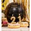 Świeczka urodzinowa cyfra 3 jak balon foliowy złota