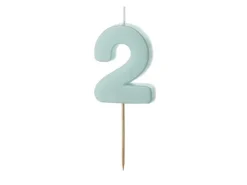 Świeczka urodzinowa cyfra 2 jasny niebieski 5,5, cm