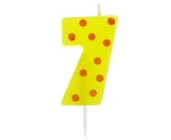 Świeczka urodzinowa "7" GROCHY 6cm