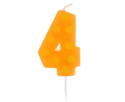 Świeczka urodzinowa "4" GROCHY 6cm