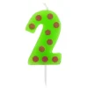 Świeczka urodzinowa "2" GROCHY 6cm