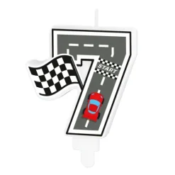 Świeczka urodzinowa Wyścigówki Race cyfra 7