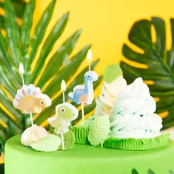 Świeczki urodzinowe na tort DINOZAURY pastel 3 szt.
