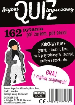 WIEDZA OGÓLNA KIESZONKOWIEC QUIZOWY GRA LOGICZNA, KARTY