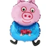 Świnka Peppa George niebieska z samochodem balon foliowy 14'''