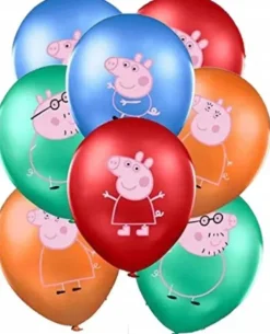 Świnka Peppa balony gumowe z nadrukiem 8 szt. mix