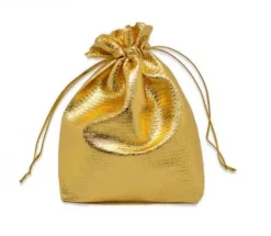 Woreczki woreczek metaliczny do pakowania prezentów ZŁOTY 10x13 cm