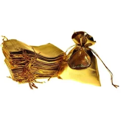 Woreczki woreczek metaliczny do pakowania prezentów ZŁOTY 10x13 cm