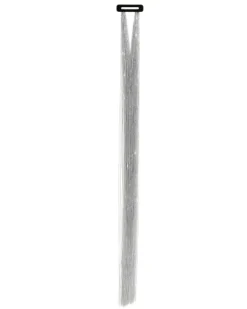 Włosy syntetyczne pasemka brokatowe srebrne 50 cm x 3 szt.