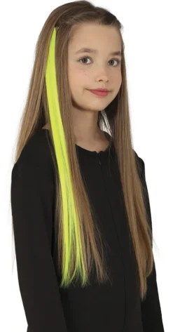 Włosy syntetyczne pasemka żółte neonowe 50 cm x 3 szt.