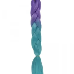 Włosy syntetyczne warkocze warkoczyki 60 cm OMBRE - fioletowo turkusowe