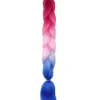 Włosy syntetyczne warkocze warkoczyki 60 cm OMBRE - różowo niebieskie